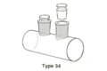Kyveta, typ 34– cylindrická se  2 zátkami