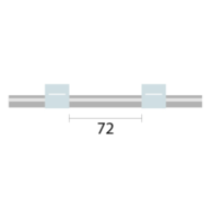 PVC peristaltické hadičky, 2 zarážky, 72 mm, KRÁTKÉ (celková délka - 157 mm), (1.02-WHT-S)