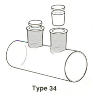 Kyveta, typ 34– cylindrická se  2 zátkami