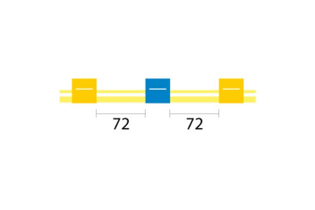 PharMed peristaltické hadičky, 3 zarážky, 72 mm, 1.52mm ID žlutá/modrá (1.52-PH-3)