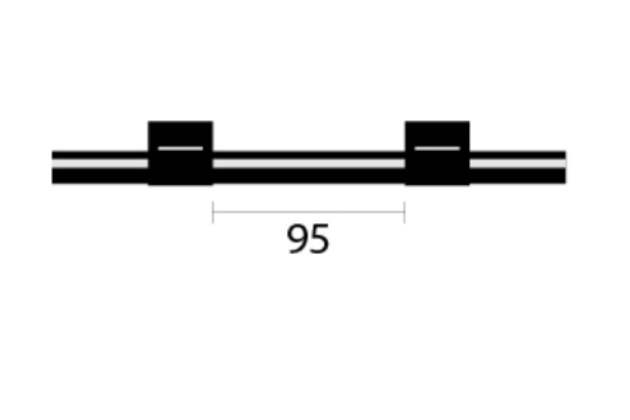 Viton peristaltické hadičky, 2 zarážky, 95 mm