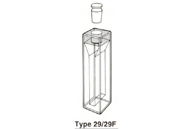 Kyveta, typ 29F– semi mikro fluorimetrická se zátkou